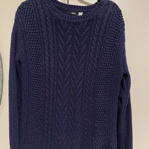 Blue sweater with elbow patches